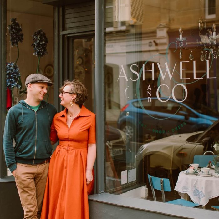 Will & Kate Ashwell stood outside Ashwell & Co shop in Bristol