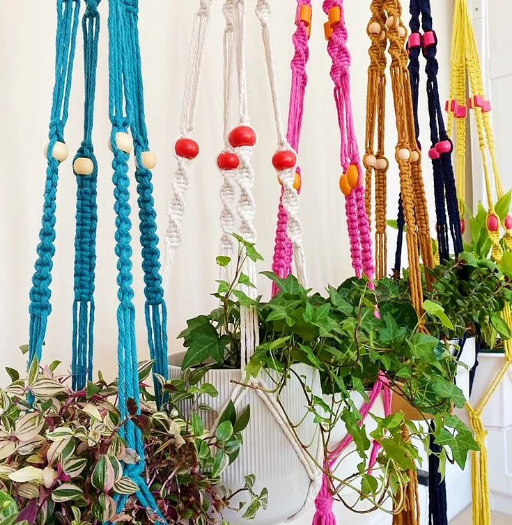 Macrame hanging baskets