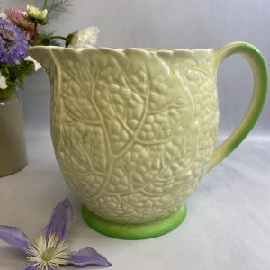 Cream Coloured Jug with Cabbage Leaf Motif
