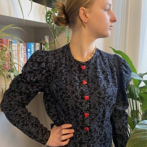 Stunning Antique Bavarian Blouse with Heart Buttons