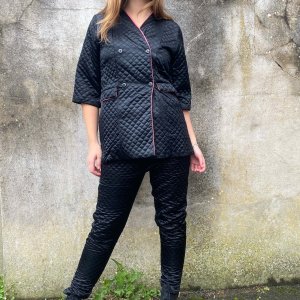 Black Quilted Lounge Set