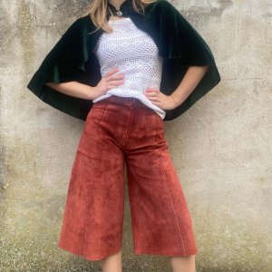 red suede culottes