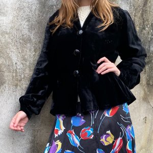 Black silk velvet jacket