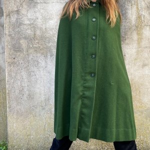 Forest Green Wool Cape