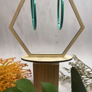 LARGE GREEN ENAMEL HOOPS