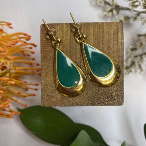 GREEN and GOLD EARRINGS