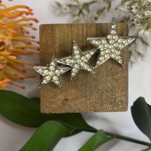 SILVER DIAMANTÉ STAR BROOCH