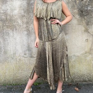 Gold lamé dress
