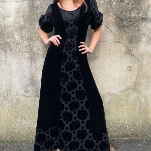 Troubador Black Velvet Dress