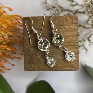 DIAMANTÉ DROP CHAIN EARRINGS