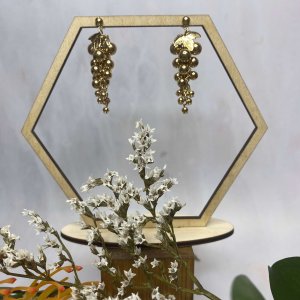 GOLD GRAPE EARRINGS