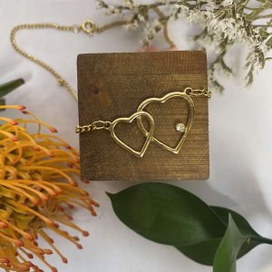 GOLD DOUBLE HEART NECKLACE