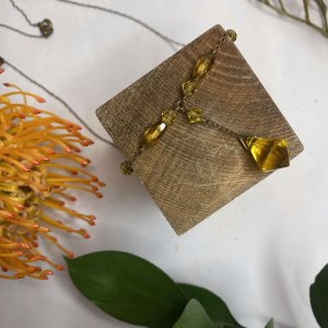 EDWARDIAN YELLOW GLASS NECKLACE